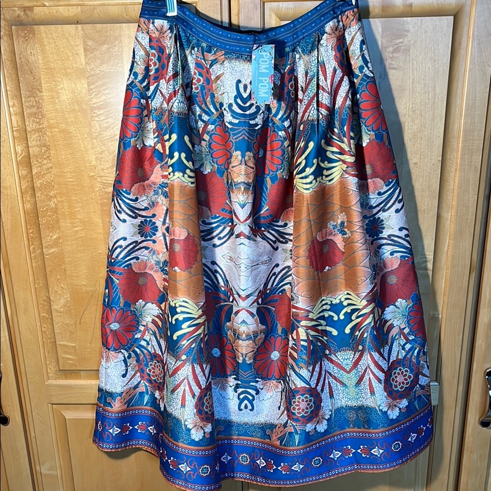 Colorful Floral A-Line Skirt